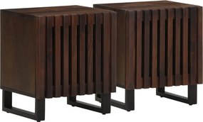 vidaXL 2 db tömör mangófa éjjeliszekrény 40 x 34 x 46 cm