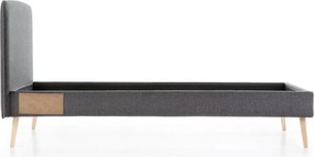Lydia sötétszürke kárpitozott ágy, 90 x 190 cm - Kave Home