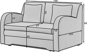 AKCIÓ Bézs 2 személyes kanapé ARIO JARELL, kihúzható, II. osztályú