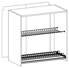 YARD G80C felső konyhaszekrény mosogatótálcával, 80x72x32, fehér/szürke magasfényű