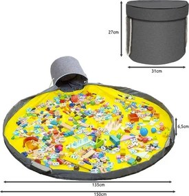 KRUZZEL Játéktároló kosár játszószőnyeggel - Kruzzel