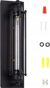 Fali lámpa Retro Loft fekete E27 vintage ipari fali lámpa