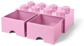 Világos rózsaszín tárolódoboz, 2 fiókkal - LEGO®
