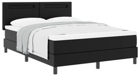 Boxspring Ágy Matracokkal Fekete Színben, 140x190 cm Műbőr