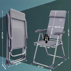 Deuba 4 darabos kempingszék szett - világosszürke