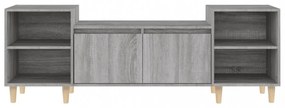 szürke sonoma színű szerelt fa TV-szekrény 160x35x55 cm