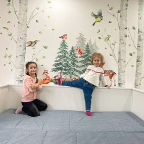 INSPIO Nyírfa madarakkal - Matrica falra