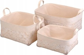 Bambusz Kosár Szett+szövet Kozmetikai Kosarak