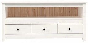 fehér tömör fenyőfa TV-szekrény 114x35x52 cm