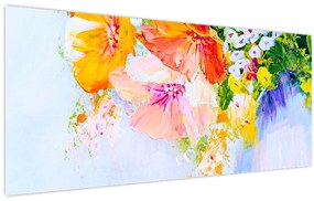 Kép - Virágok, festmény (120x50 cm)