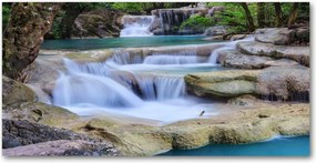 Fotótapéta üvegfalra Kaszkád az erdőben 140x70