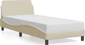 vidaXL krémszínű szövet ágykeret fejtámlával Dover 90x190 cm