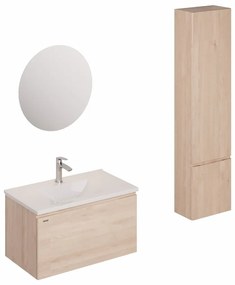 Fürdőszobagarnitúra mosdóval, mosogató csapteleppel, kifolyóval és szifonnal Naturel Ancona akác KSETANCONA16