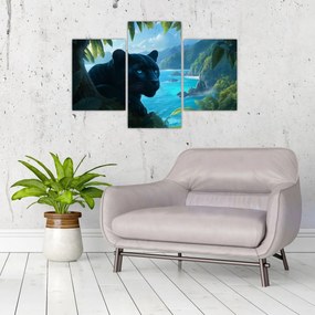 Kép - Fekete párduc a dzsungelben (90x60 cm)