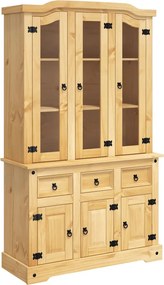vidaXL Corona barna tömör mexikói fenyő magasszekrény 112x43x196 cm