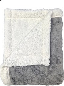 Mikroplüss takaró bárány/juh mintával 160x200cm Sötét szürke kockás