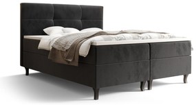Franciaágy  Boxspring 140 cm Lumba (fekete) (matraccal és tárolóhellyel). 1046669