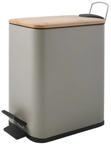 Szürkésbarna acél pedálos szemetes 5 l Erik – Spirella