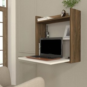 Íróasztal Laptop - White, Walnut
