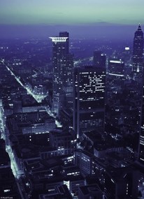 Poszter 20,5x28,4cm Város panoráma alkonyatkor, Assaf Frank