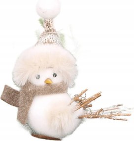 Téli madárka fehér-barna karácsonyi medál 12 cm