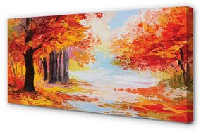 Canvas képek Őszi levelek a fa 100x50 cm