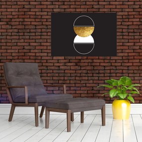 Kép - Absztrakció arany és fekete N⁰2 (90x60 cm)