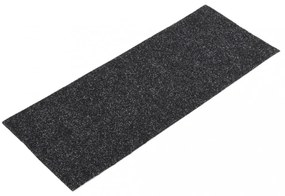 15 db fekete négyszögletes öntapadó lépcsőszőnyeg 60 x 25 cm