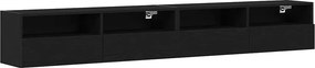 vidaXL TV Fali Szekrény 2 pcs Musta tammi 100 x 30 x 30 cm Faanyag