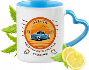 Születésnap 33 33 Kék Bögre Szív Alakú Füllel Ajándék