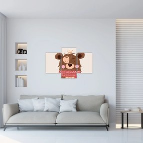 Kép - Teddy maci piros sállal (90x60 cm)