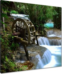 Vászonkép 80x80 Fa malom a folyón