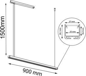 Antigo Hanawa 8652 Függőlámpa 1x9W/LED 4000K 1177lm IP20