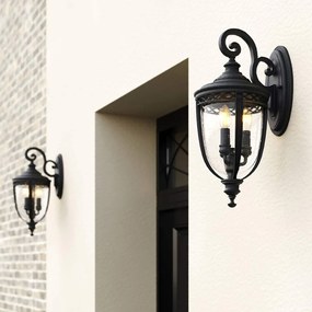 Feiss klasszikus kültéri fali lámpa english bridle fekete átlátszó elsfe-eb2-l-blk IP44