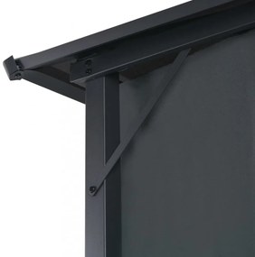 fekete alumínium pavilon függönnyel 4 x 3 x 2,6 m