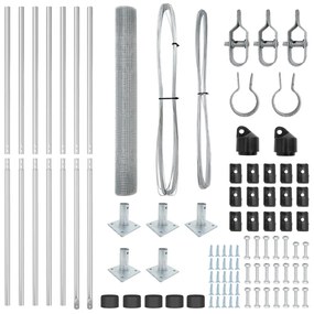 Kerítésoszlop Készlet 2 db Galvanizált acél 10 m x 1 m Tartós