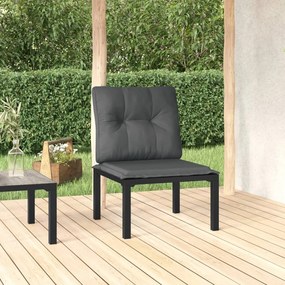 vidaXL fekete-szürke polyrattan kerti szék párnákkal