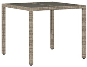 3 részes szürke polyrattan kerti bisztrógarnitúra párnákkal