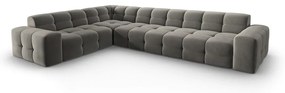 Szürke bársony sarokkanapé (bal oldali) Kendal – Micadoni Home