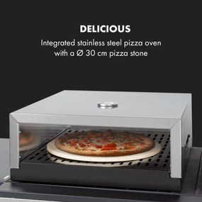 Kingsville XL, kombinált grill, gáz, pizzasütő, 20,5 kW, 5 + 1 égő