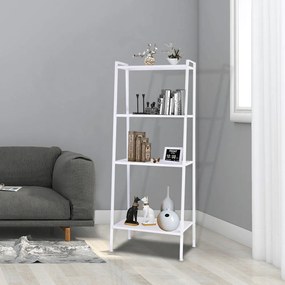 4 polcos fém polcállvány, fehér, ALDEA