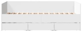 fehér kanapéágy fiókkal matrac nélkül 75x190 cm