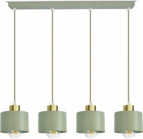 Nagy függesztett mennyezeti lámpa négyes zsálya arany pasztell 486-BZ4 Led