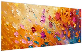 Kép - Színes virágok festése (120x50 cm)