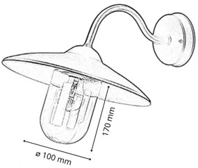 Pótló üveg VIGO E27 170x100 mm