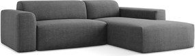 Szürke sarokkanapé (jobb oldali-heverő résszel) Keli – Makamii