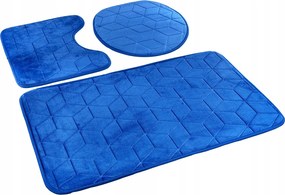 Fürdőszobaszőnyeg Sumba Kék Kobalt Csúszásgátló Szett 3 részes