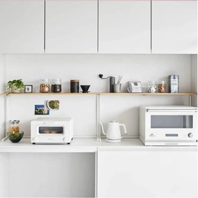 Fehér-natúr színű fa kiegészítő polc 90x18 cm Tower – YAMAZAKI