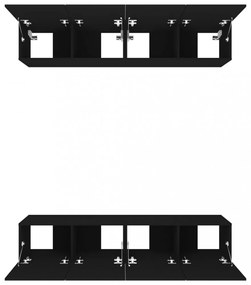 4 db fekete szerelt fa TV-szekrény 80 x 30 x 30 cm