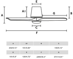 FARO 33837-1TW-LED HEYWOOD TUB 10W/230V fenyő/fekete 90 cm + távirányító